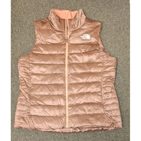 The North Face Aconcagua Down Vest Womens XL Metallic Rose Gold Puffer Jacket - Picture 1 of 5